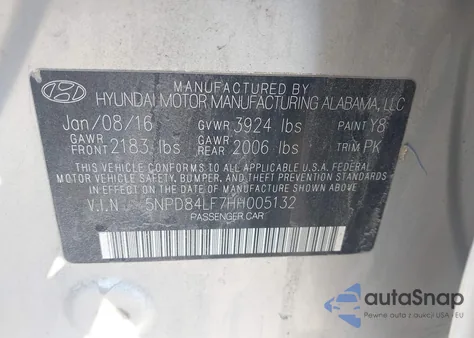 2017 Hyundai Elantra Se from USA, damaged, VIN 5NPD84LF7HH005132